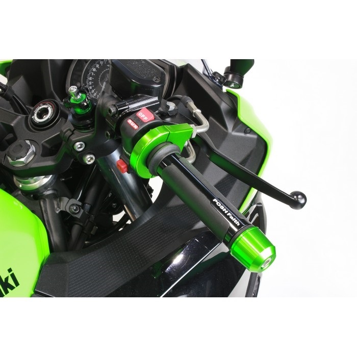 【ネコポス発送】【QDのみ】mz1500 mz-1500 バーニンラバー デンパ ミドルウェイトバーエンド KAWASAKI M8 LIME.GREEN｜バーエンド