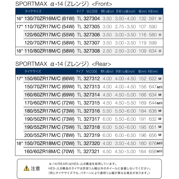 SPORTMAX α-14（Hレンジ）：スポーツマックス アルファ-14｜オンロード 