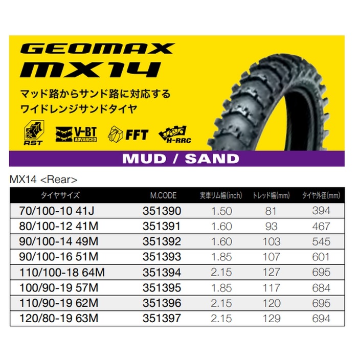 GEOMAX MX14：ジオマックスMX14｜オフロード レース・トライアル｜の