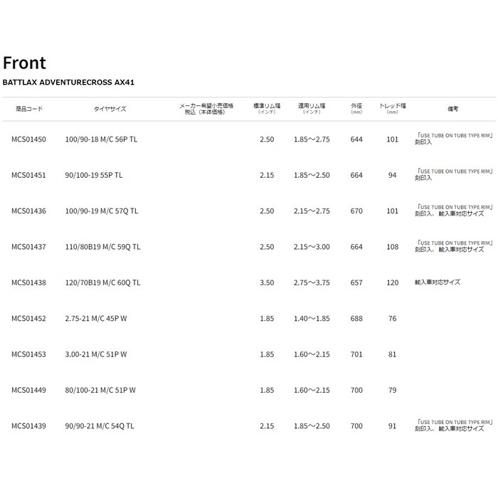 BATTLAX ADVENTURECROSS AX41：バトラックス アドベンチャークロス