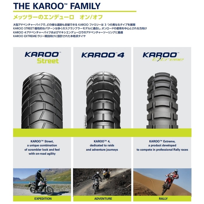 メッツラーKAROO STREET前110/80R19後150/70R17セット METZELER KAROO STREET 110/80R19 59V & 150/70R17 69V (FRONT
